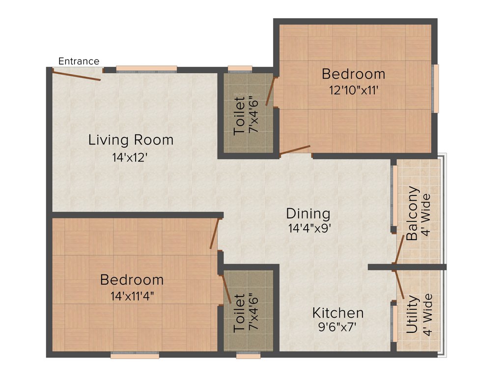 SLV Orchid (2BHK+2T (1,061 sq ft) 1061 sq ft)