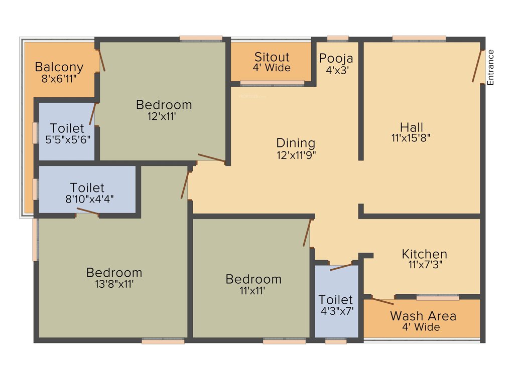 Sark Heights Two (3BHK+3T (1,510 sq ft) + Pooja Room 1510 sq ft)