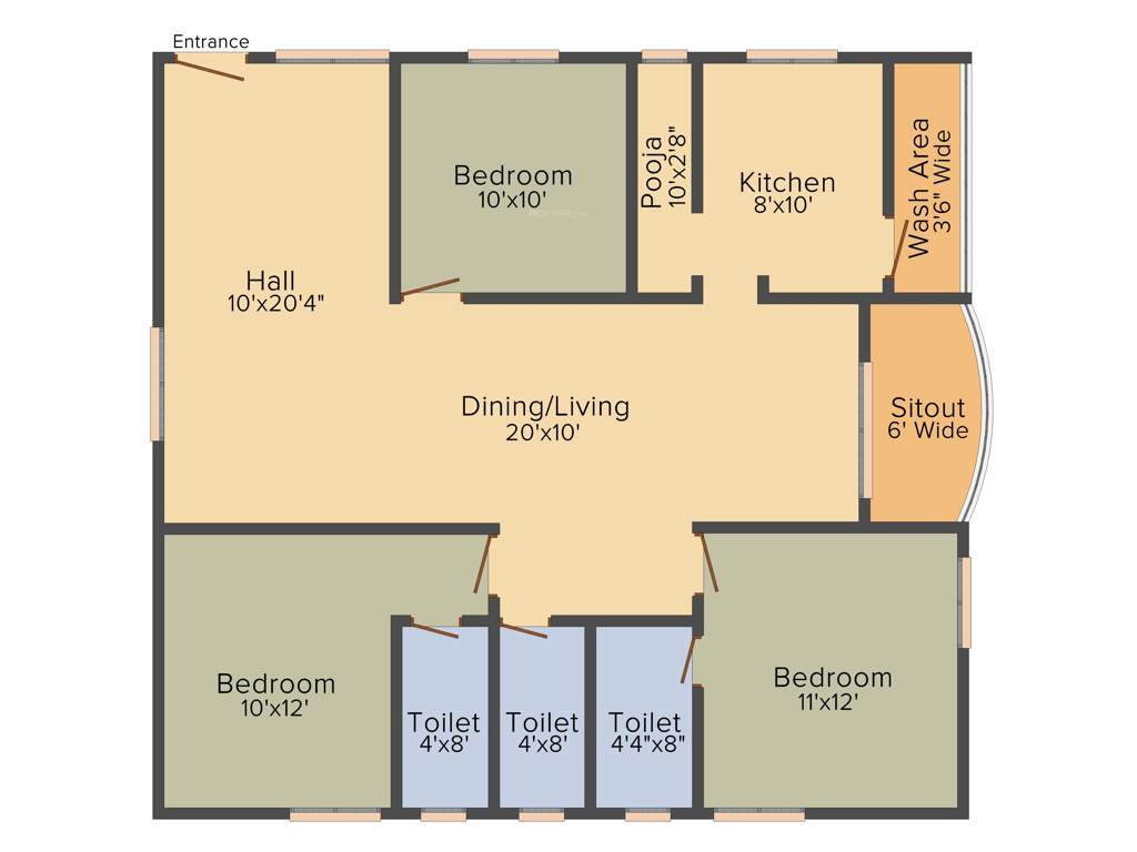 Sark Heights Two (3BHK+3T (1,515 sq ft) + Pooja Room 1515 sq ft)