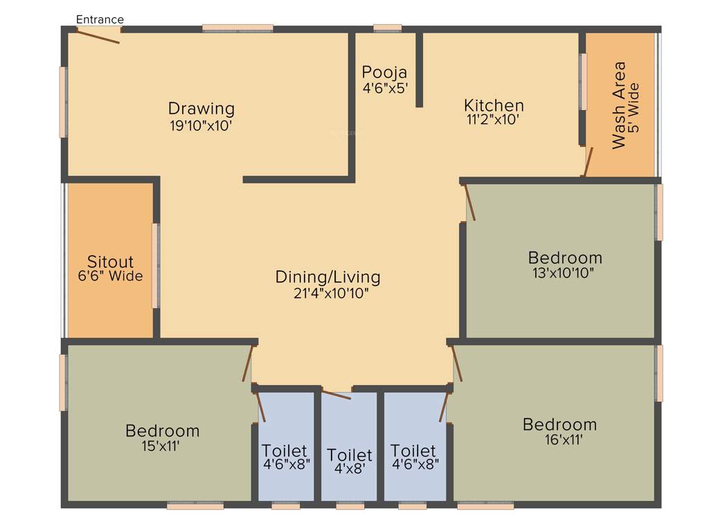 Sark Heights Two (3BHK+3T (1,760 sq ft) + Pooja Room 1760 sq ft)