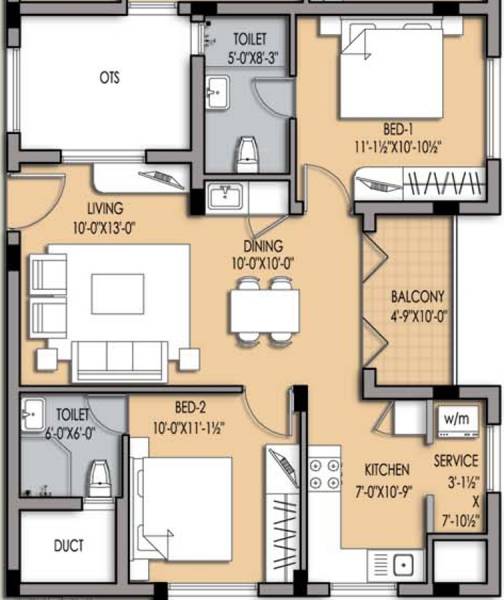 Pelican Group Crawford Grandeur (2BHK+2T (1,079 sq ft) 1079 sq ft)