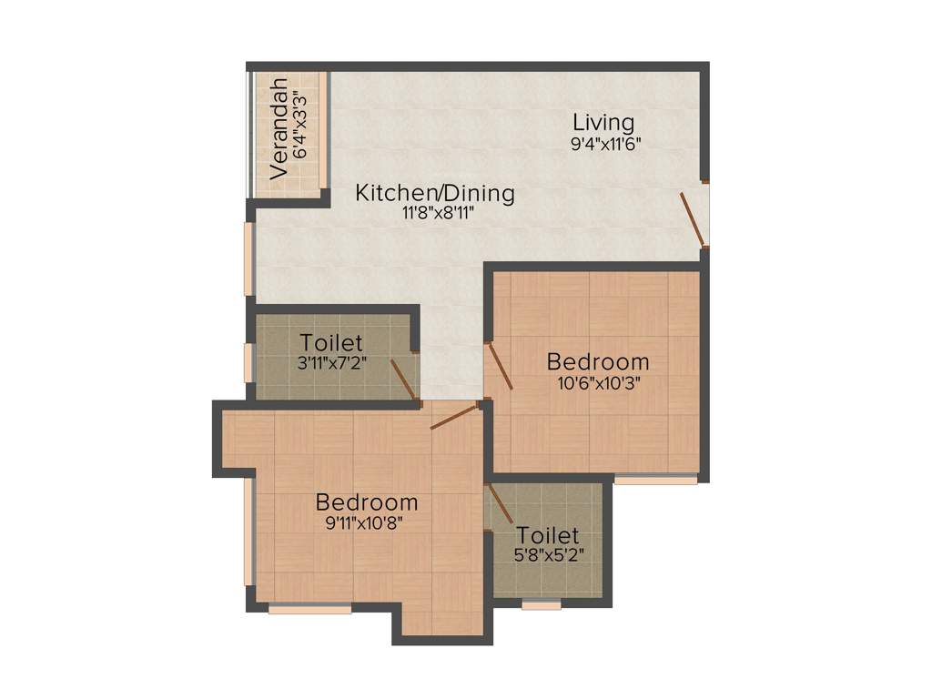 Eden Belvedere (2BHK+2T (782 sq ft) 782 sq ft)