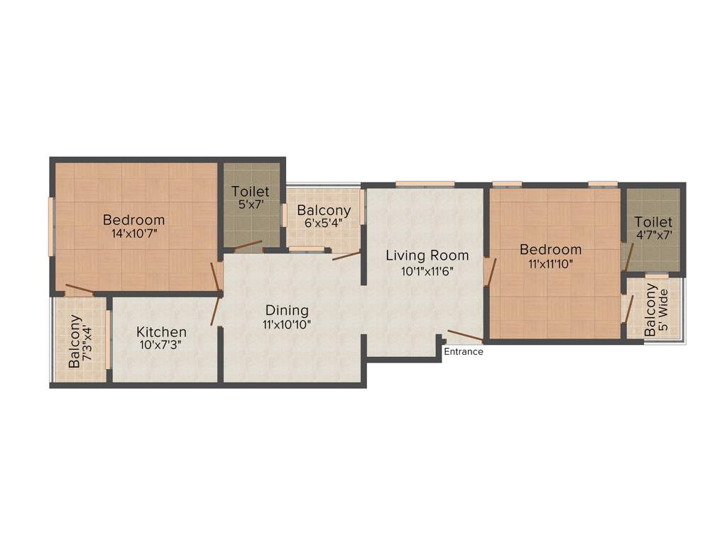 Aashish Om Shanti Ganga (2BHK+2T (1,085 sq ft) 1085 sq ft)