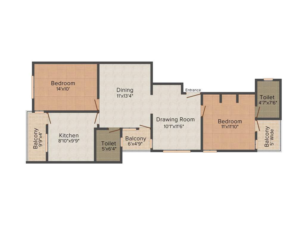 Aashish Om Shanti Ganga (2BHK+2T (1,170 sq ft) 1170 sq ft)