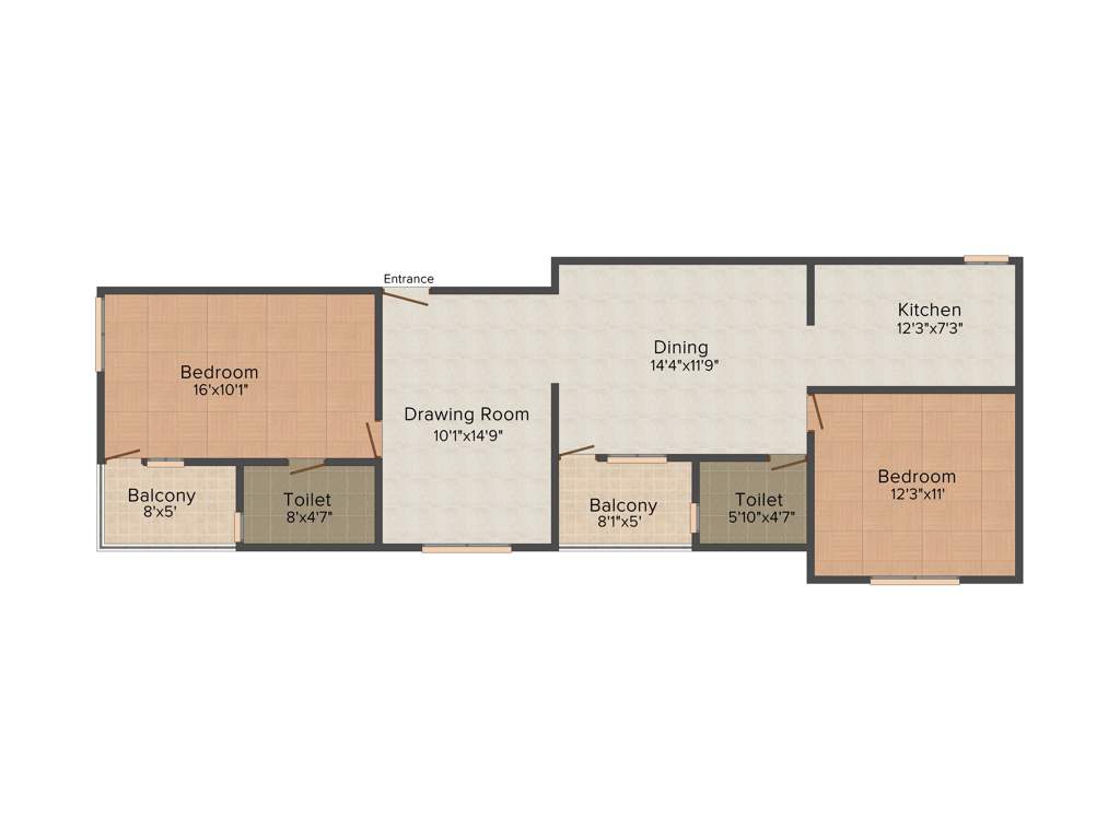 Aashish Om Shanti Ganga (2BHK+2T (1,240 sq ft) 1240 sq ft)