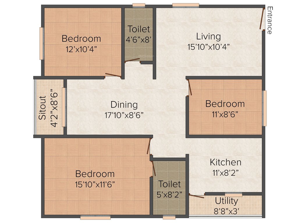 SVP Sunshine (3BHK+2T (1,320 sq ft) 1320 sq ft)