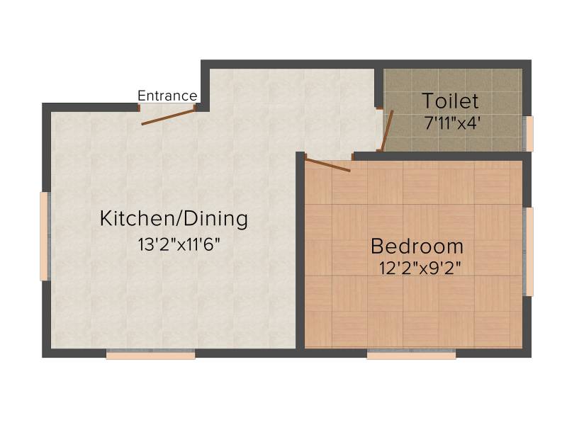 Maa Bansdroni Park (1RK+1T (550 sq ft) 550 sq ft)