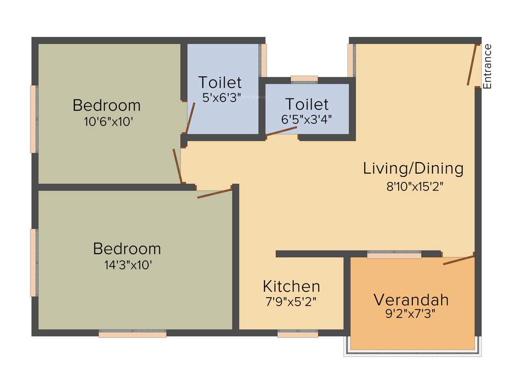 SK Royal Ashiana (2BHK+2T (850 sq ft) 850 sq ft)