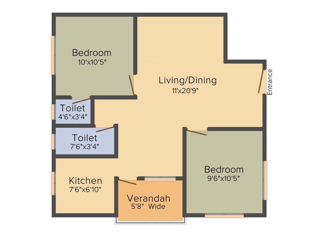 SK Royal Ashiana (2BHK+2T (860 sq ft) 860 sq ft)