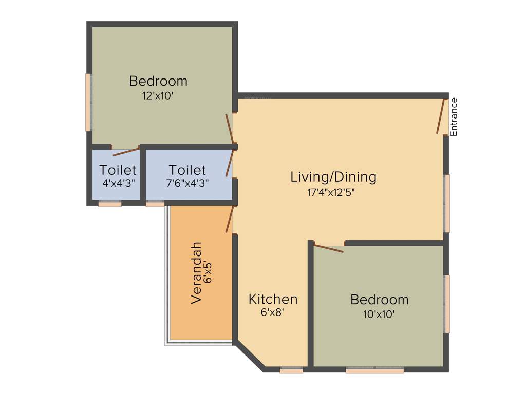 SK Royal Ashiana (2BHK+2T (890 sq ft) 890 sq ft)