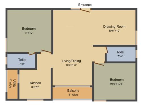Maruthi Heights (2BHK+2T (1,050 sq ft) 1050 sq ft)