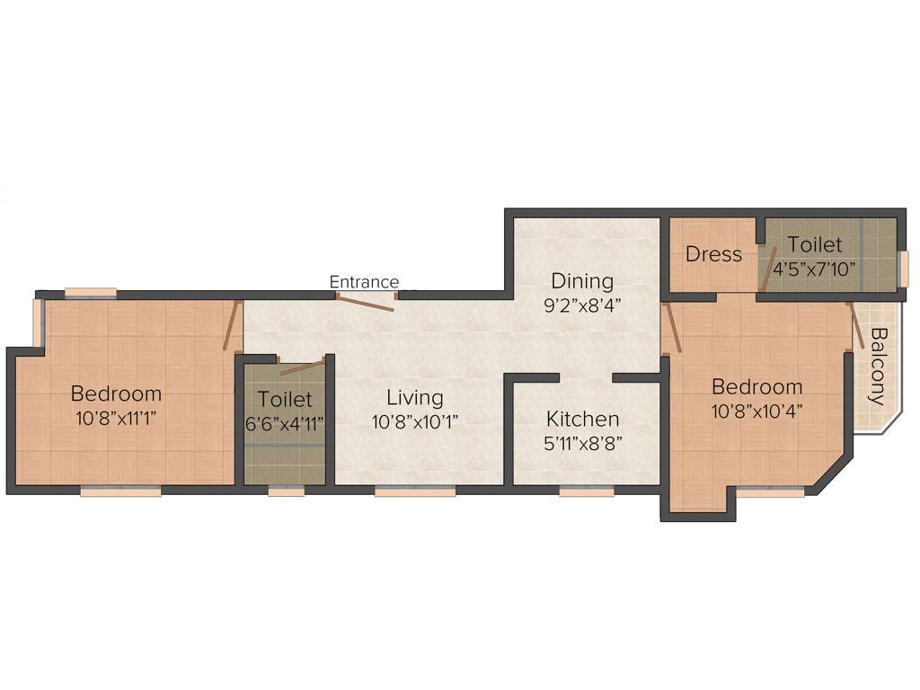 Hi Rise Apartment Makers Pvt Ltd 54 Bakul Bagan (2BHK+2T (1,075 sq ft) 1075 sq ft)