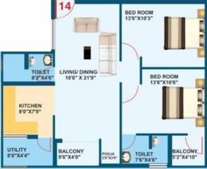 Vasundara Skyscape (2BHK+2T (1,008 sq ft) + Pooja Room 1008 sq ft)