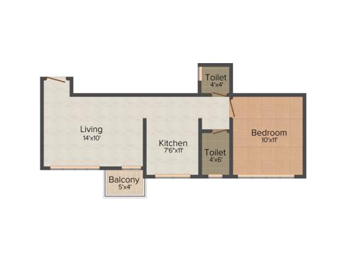 City Godavari Residency (1BHK+1T (578 sq ft) 578 sq ft)