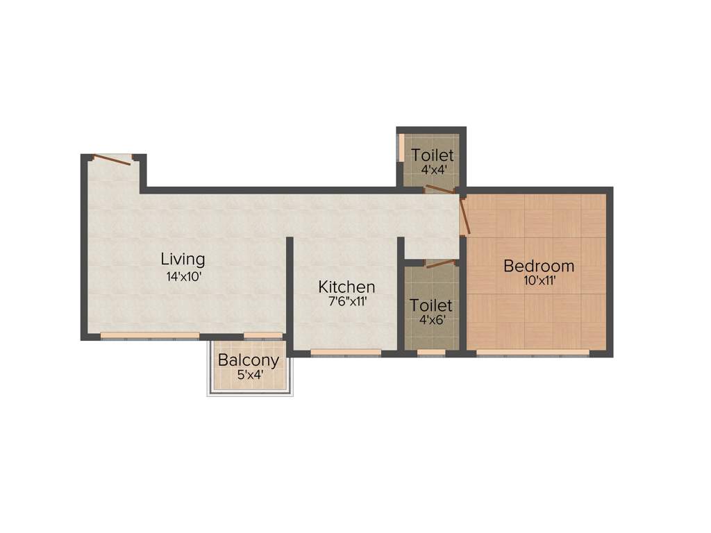 City Godavari Residency (1BHK+1T (578 sq ft) 578 sq ft)