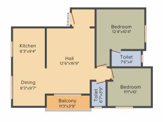 JKB Grand View (2BHK+2T (1,057 sq ft) 1057 sq ft) JKB Grand View (2BHK+2T (1,057 sq ft) 1057 sq ft)