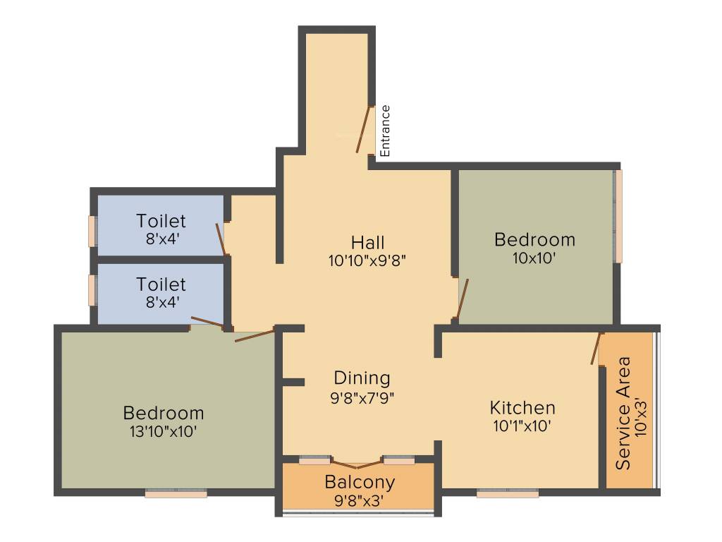 JKB Grand View (2BHK+2T (1,021 sq ft) + Pooja Room 1021 sq ft) JKB Grand View (2BHK+2T (1,021 sq ft) + Pooja Room 1021 sq ft)