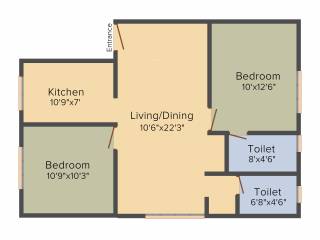 Real Auro (2BHK+2T (916 sq ft) 916 sq ft) Real Auro (2BHK+2T (916 sq ft) 916 sq ft)