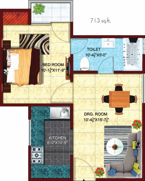 Citizen Housing Shubhaalay (1BHK+1T (713 sq ft) 713 sq ft)