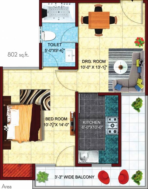 Citizen Housing Shubhaalay (1BHK+1T (802 sq ft) 802 sq ft)