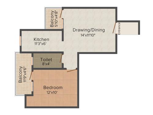 Citizen Ananda (1BHK+1T (844 sq ft) 844 sq ft)