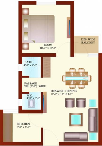 Ansal Aasra Avom Bharosa (1BHK+1T (502 sq ft) 502 sq ft)