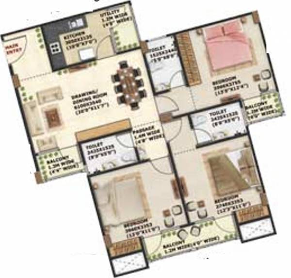 Sunshine Infraestate Royal Residency (3BHK+3T (1,446 sq ft) 1446 sq ft) Sunshine Infraestate Royal Residency (3BHK+3T (1,446 sq ft) 1446 sq ft)