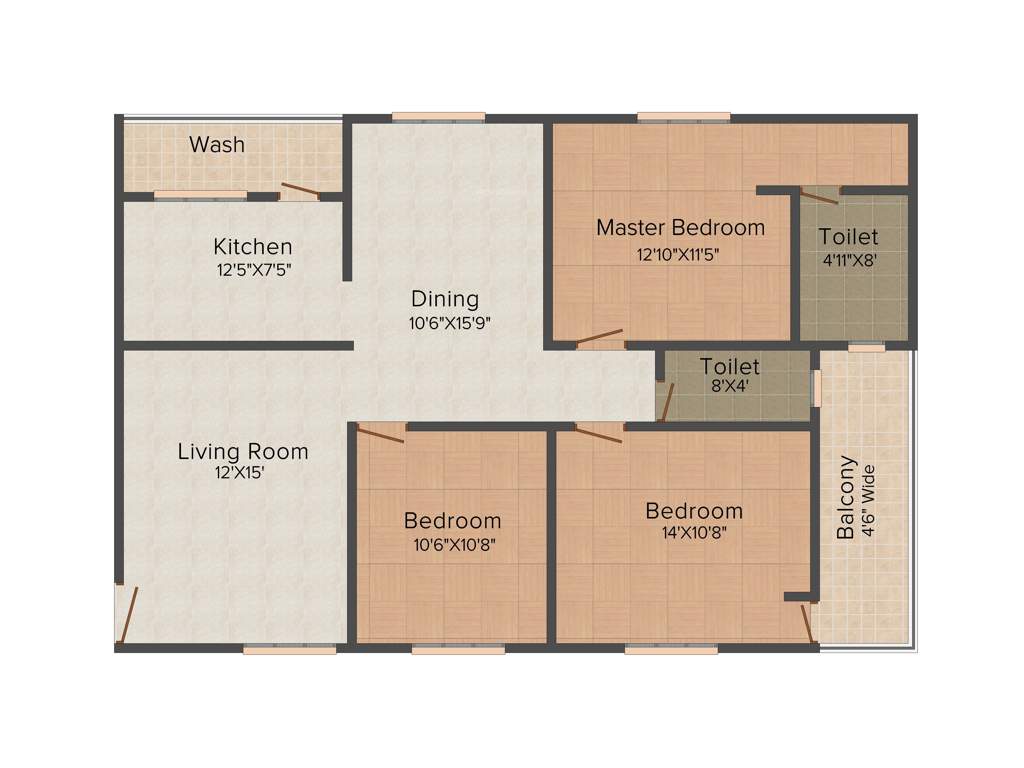 Creative Venkateswara Lake Front (3BHK+2T (1,445 sq ft) 1445 sq ft)