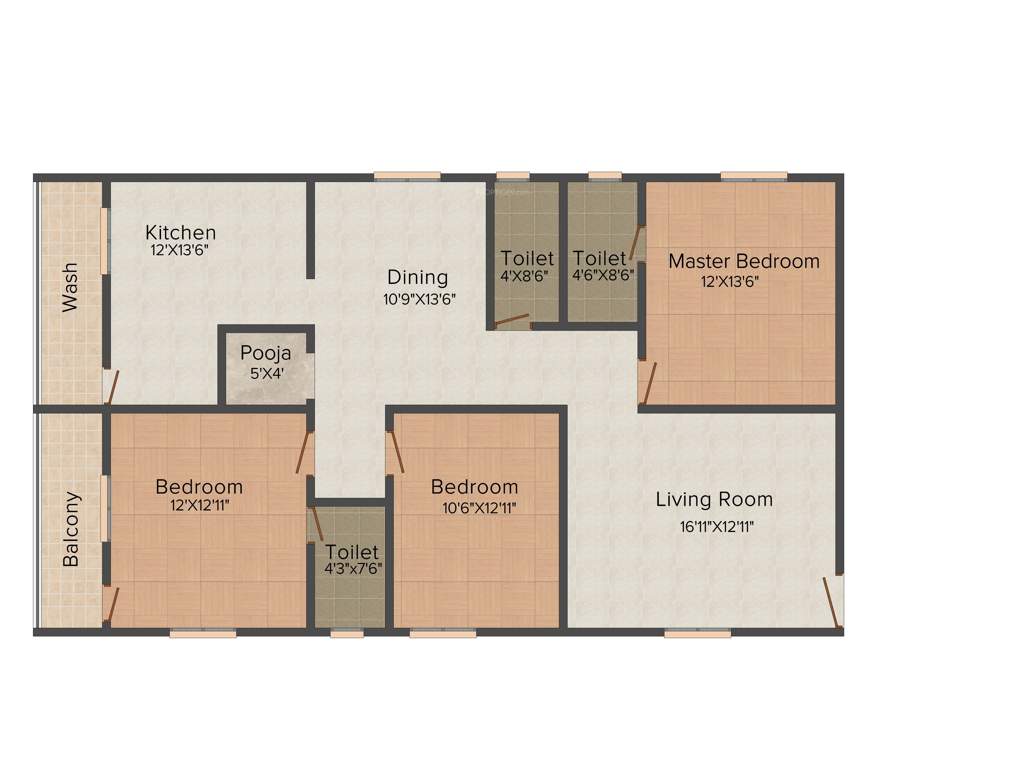 Creative Venkateswara Lake Front (3BHK+3T (1,670 sq ft) + Pooja Room 1670 sq ft)