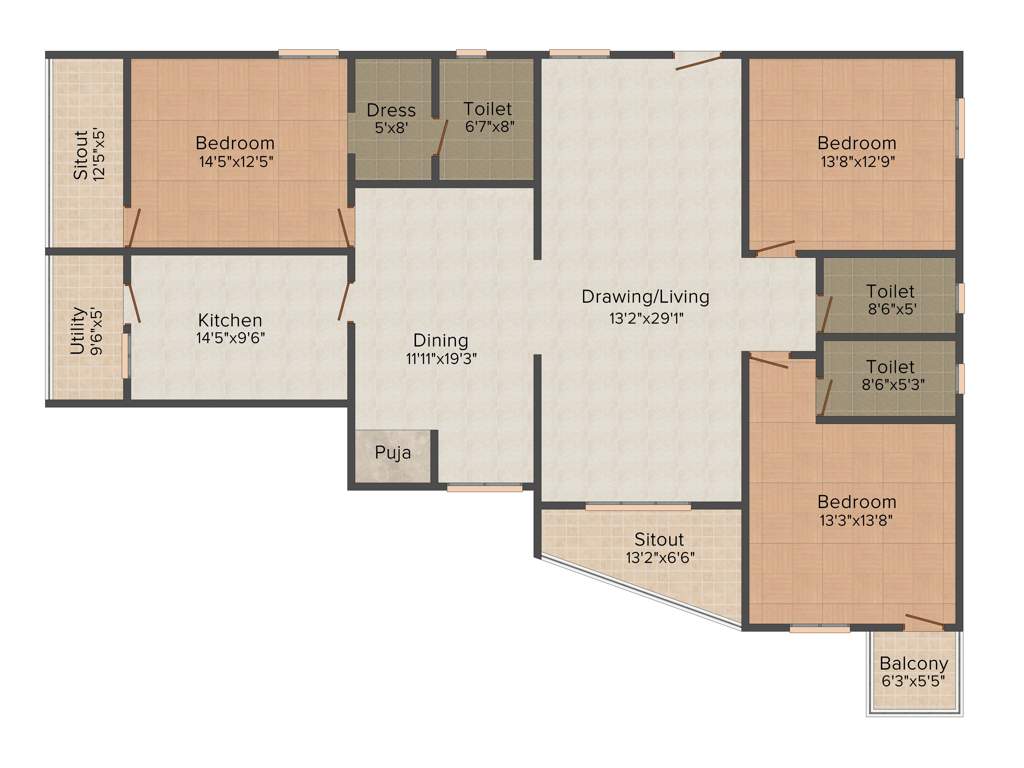 Reliance Sion (3BHK+3T (2,296 sq ft) + Pooja Room 2296 sq ft)