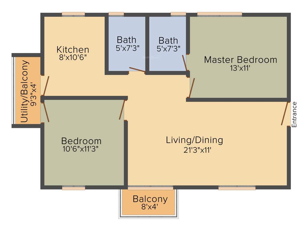 Myhna Myhna Maple (2BHK+2T (1,045 sq ft) 1045 sq ft)