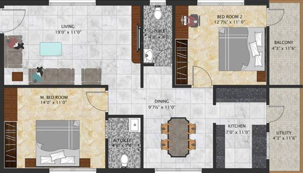 Anubandana Sai Paradise (2BHK+2T (1,250 sq ft) 1250 sq ft) Anubandana Sai Paradise (2BHK+2T (1,250 sq ft) 1250 sq ft)