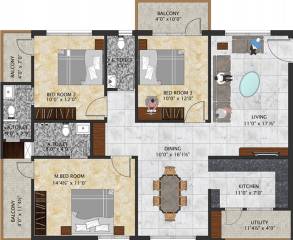 Anubandana Sai Paradise (3BHK+3T (1,620 sq ft) 1620 sq ft)