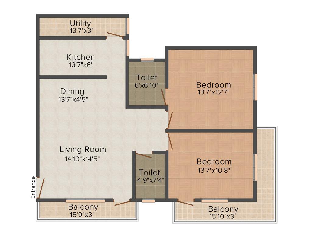 Star Niveshana Highfield (2BHK+2T (1,161 sq ft) 1161 sq ft)