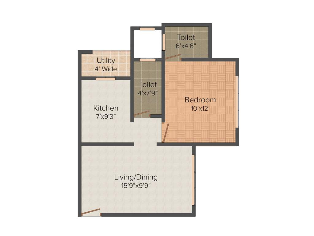 SMGK Associate Residency (1BHK+1T (660 sq ft) 660 sq ft)