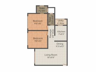 SMGK Associate Residency (2BHK+2T (1,026 sq ft) 1026 sq ft)