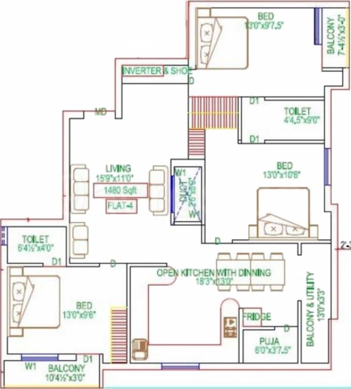 AHFL Aadinath Haven (3BHK+2T (1,480 sq ft) + Pooja Room 1480 sq ft) AHFL Aadinath Haven (3BHK+2T (1,480 sq ft) + Pooja Room 1480 sq ft)