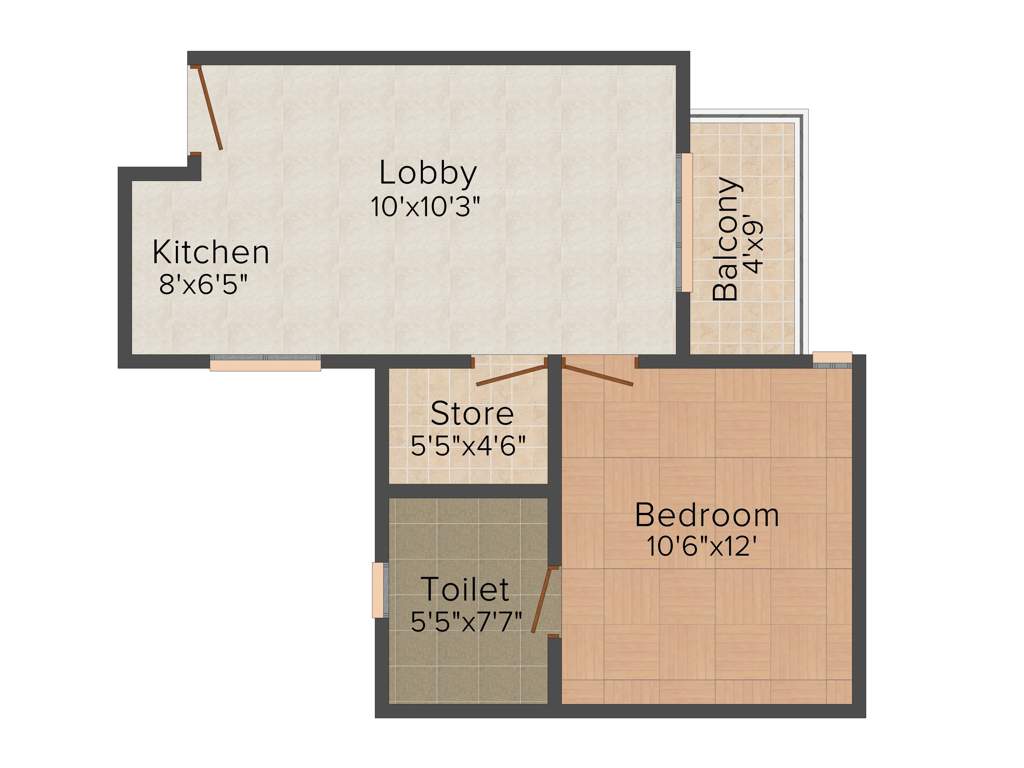 Finstem Fin Castle Residency (1BHK+1T (700 sq ft) 700 sq ft)