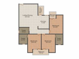 Finstem Fin Castle Residency (3BHK+3T (1,525 sq ft) 1525 sq ft) Finstem Fin Castle Residency (3BHK+3T (1,525 sq ft) 1525 sq ft)