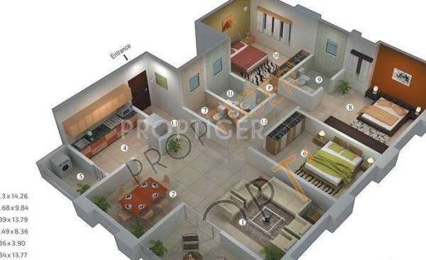 Vascon Willows (3BHK+3T (1,860 sq ft) 1860 sq ft) Vascon Willows (3BHK+3T (1,860 sq ft) 1860 sq ft)