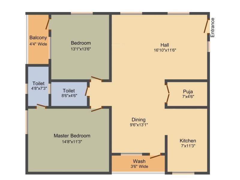 Axon Movva Residency (2BHK+2T (1,235 sq ft) + Pooja Room 1235 sq ft)