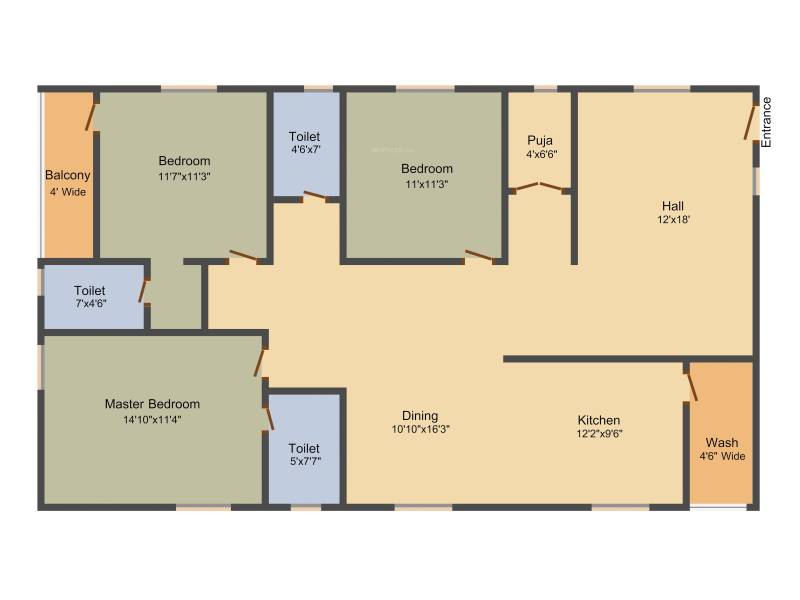 Axon Movva Residency (3BHK+3T (1,830 sq ft) + Pooja Room 1830 sq ft)