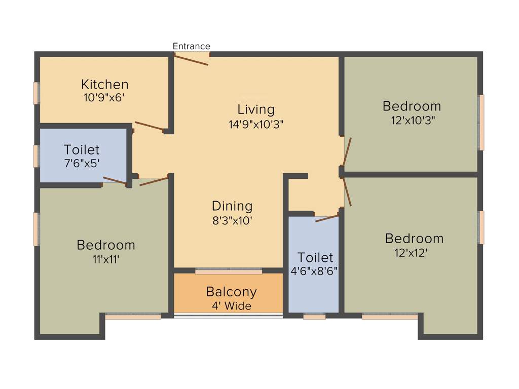 Unimark Unimark Springfield (3BHK+2T (1,279 sq ft) 1279 sq ft)