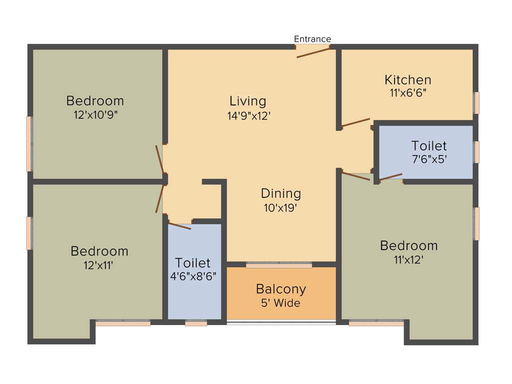 Unimark Unimark Springfield (3BHK+2T (1,324 sq ft) 1324 sq ft)
