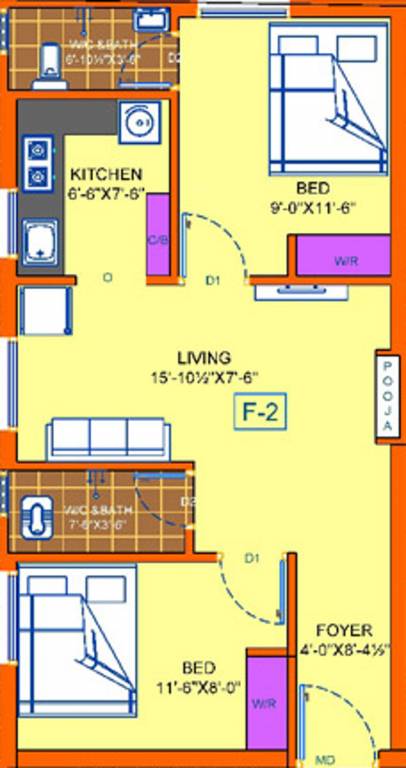 Guhan Shakunth Nivas (2BHK+2T (665 sq ft) + Pooja Room 665 sq ft)