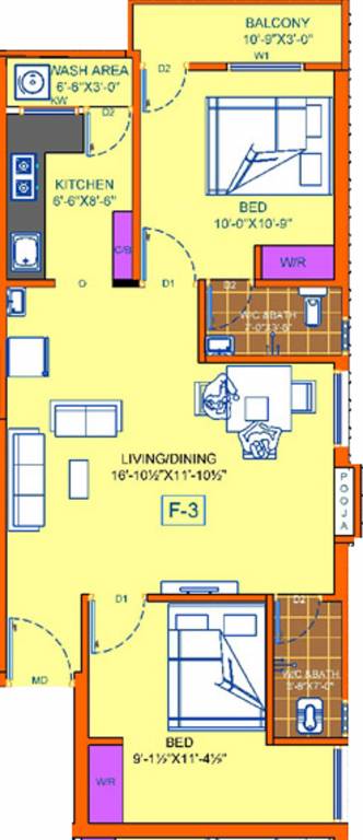 Guhan Shakunth Nivas (2BHK+2T (869 sq ft) + Pooja Room 869 sq ft)
