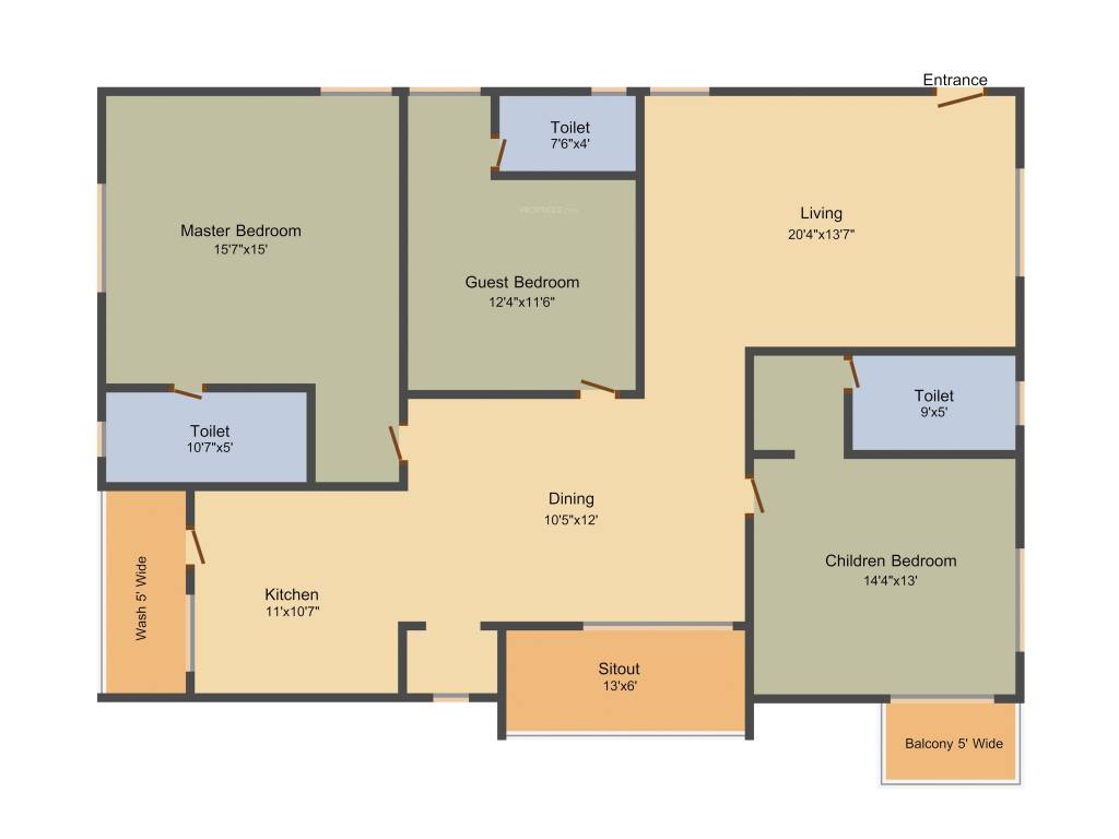 Green Grand (3BHK+3T (2,200 sq ft) + Pooja Room 2200 sq ft) Green Grand (3BHK+3T (2,200 sq ft) + Pooja Room 2200 sq ft)