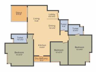 Pandit Radhakrishna (3BHK+3T (1,501 sq ft) 1501 sq ft) Pandit Radhakrishna (3BHK+3T (1,501 sq ft) 1501 sq ft)