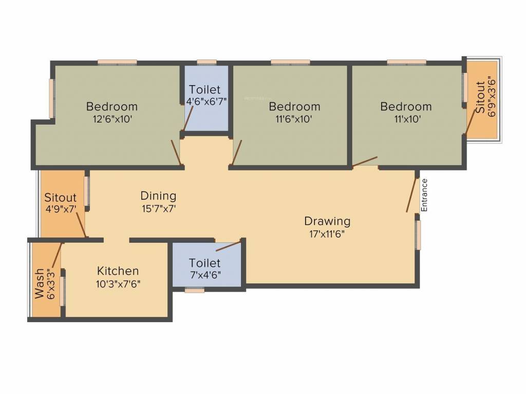 Sumangali Bliss (3BHK+2T (1,240 sq ft) 1240 sq ft)