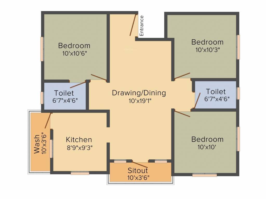 Sumangali Bliss (3BHK+2T (1,068 sq ft) 1068 sq ft)